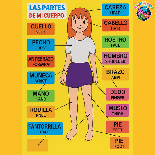 Juego Madera Partes Del Cuerpo En Ingles