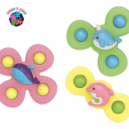 Juguete Spinner Con Ventosa 3 Piezas